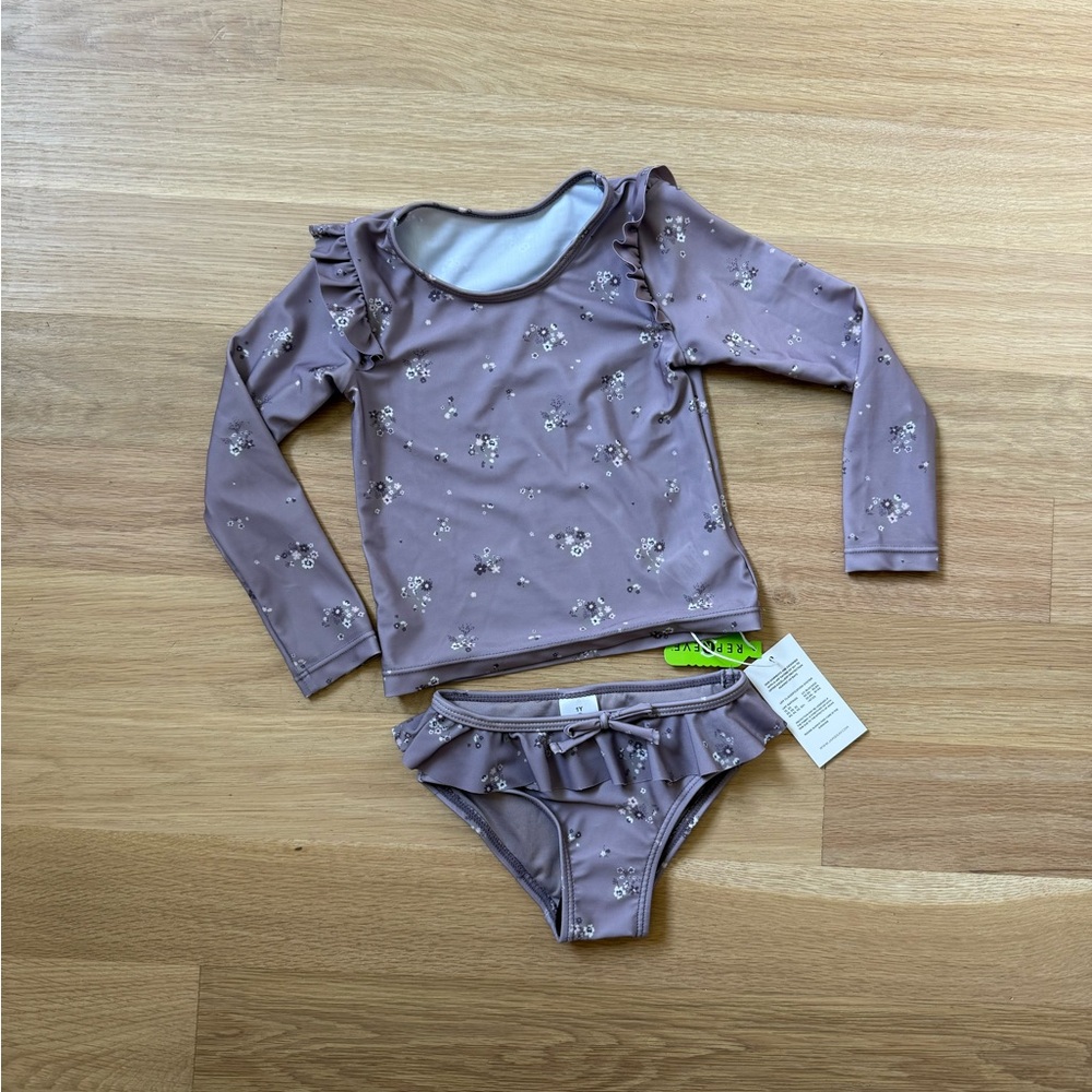 Jamie Kay HTF Celeste Floral Kids Swim Set - Purple Sphinx